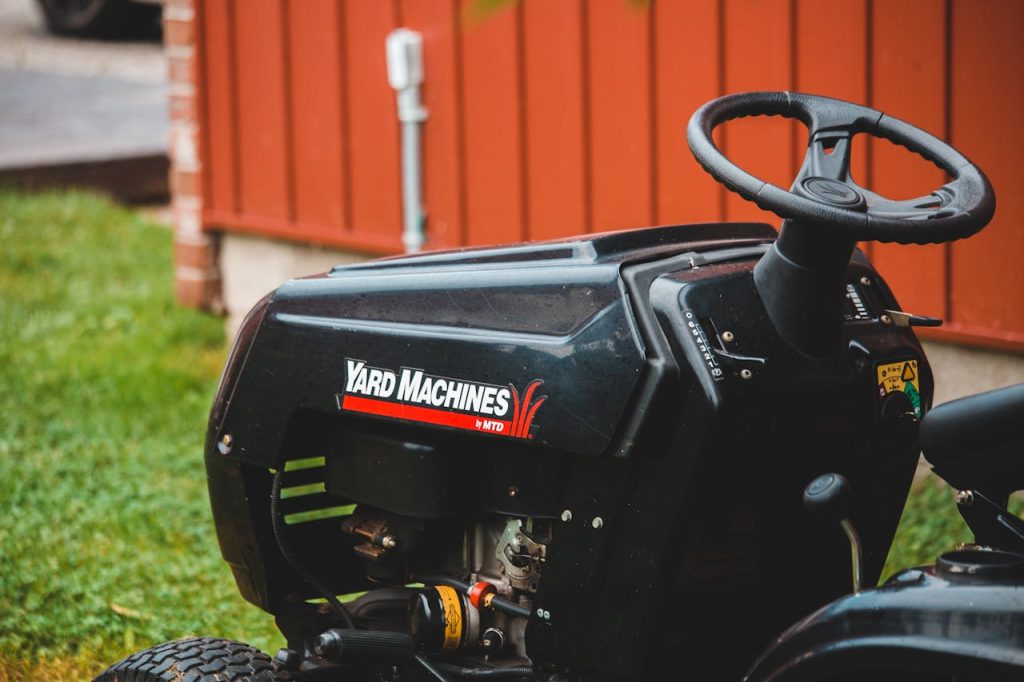 riding lawn mower repair machine